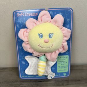 Soft Dreams‎ Flower Butterfly Plush Baby Rattle Lovey Stuffed Animal Pull Pastel